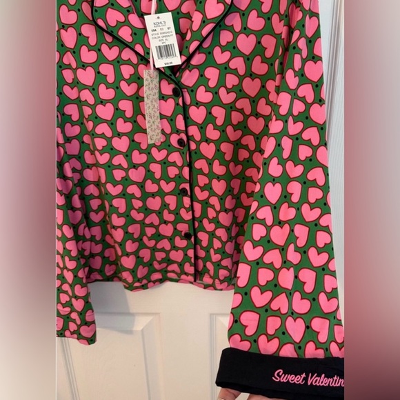 Kohl's Green and Pink Heart Pajama Set - Picture 5 of 6
